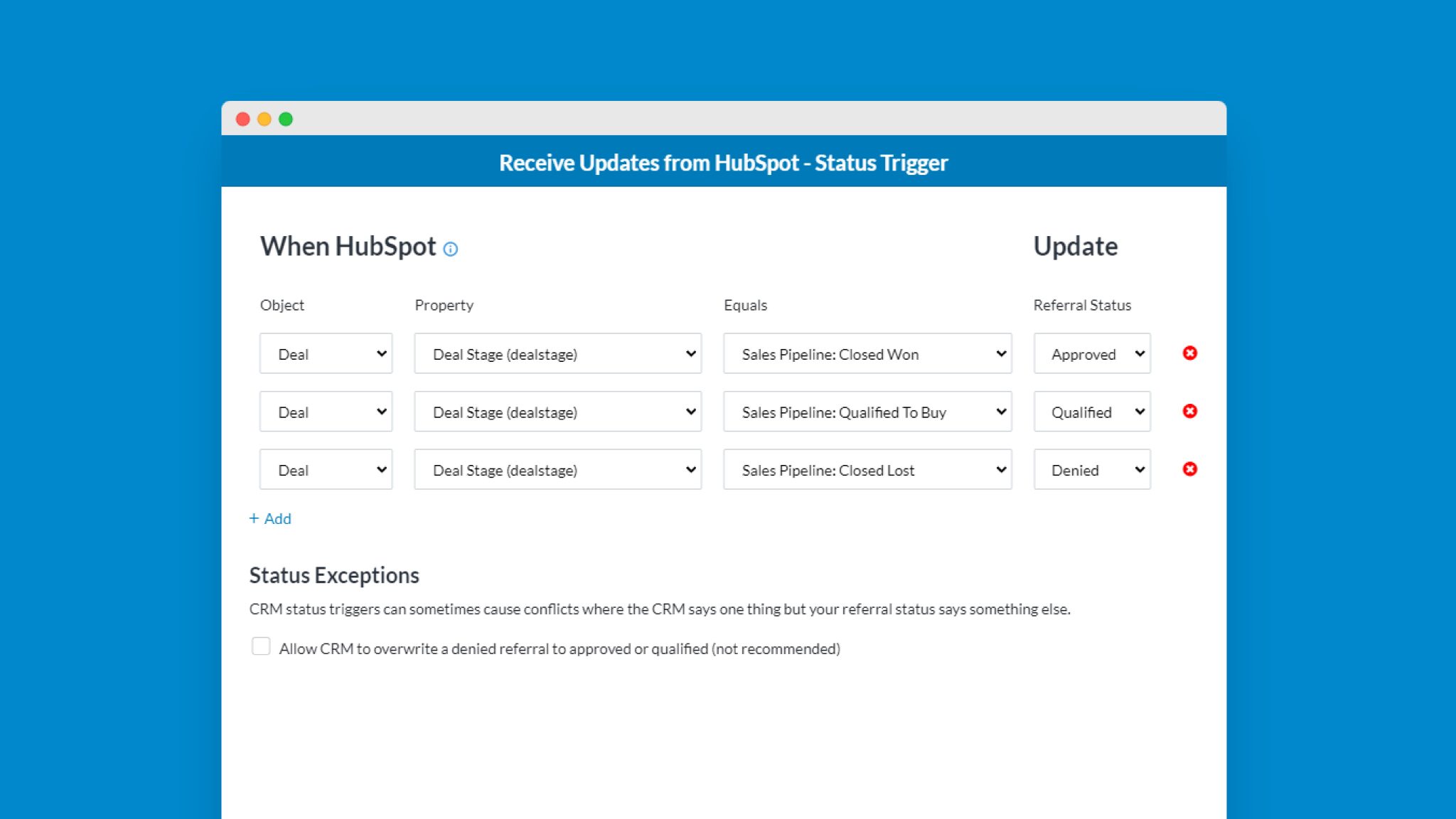 HubSpot integration that maps to sales process